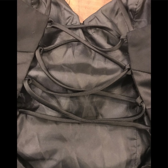 Masquerade Black Satin Gown - Picture 6 of 7